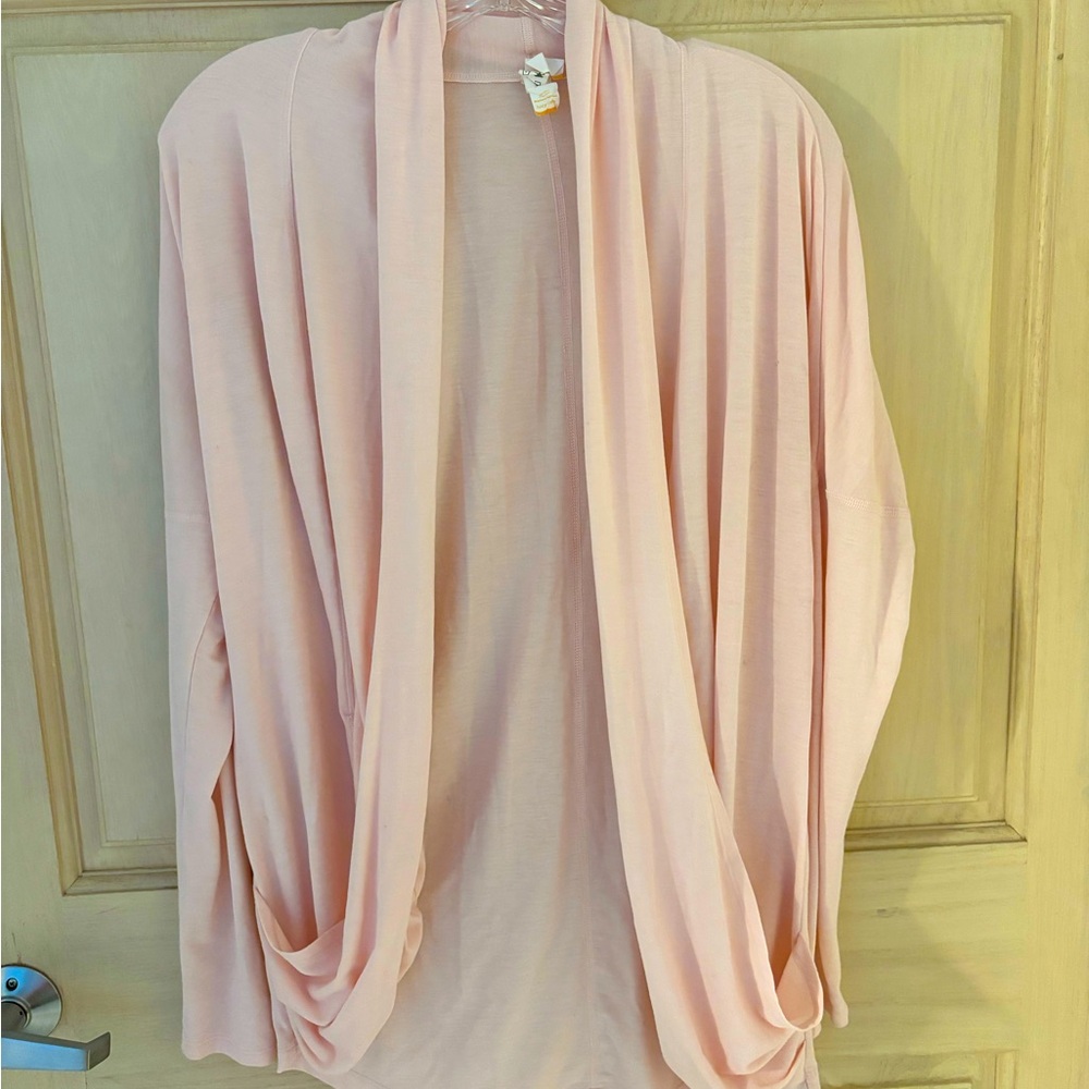 Lucy Lightweight Yoga Flow Pink Draped Cardigan S EUC
